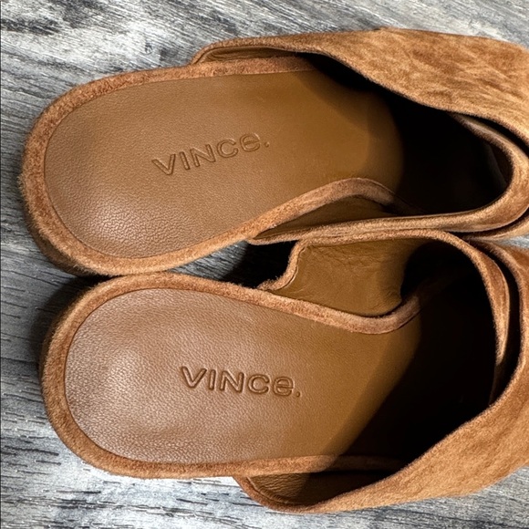 NWOB Vince Karsen Italian Suede Leather Mule Sandals size 5.5 - Picture 5 of 5